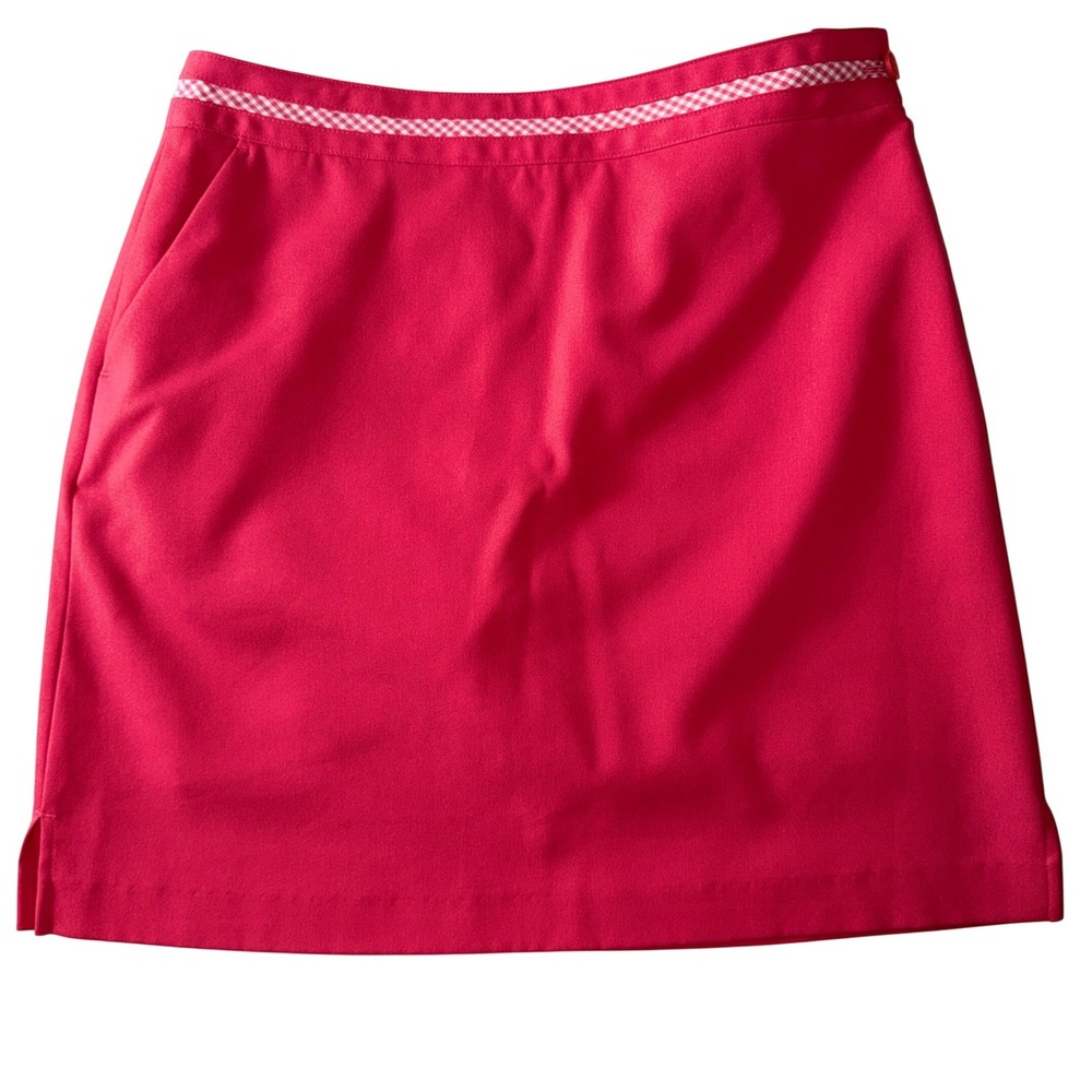 EP Pro Women Pink Golf Skort Gingham Trim Athletic Skirt Size 8